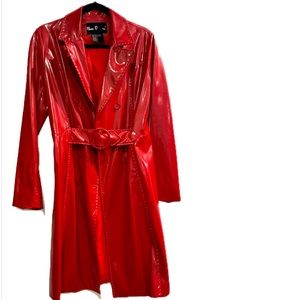 BLACK FRIDAY SPECIAL! Vintage Faux Leather Maria Dionisiou Red Coat